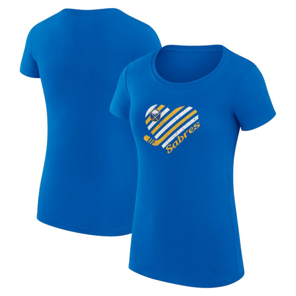 Buffalo Sabres G-III 4Her by Carl Banks Women's Super-Slim Fit Lightweight Heart T-Shirt Royal