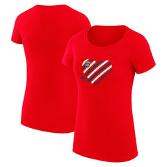Florida Panthers G-III 4Her by Carl Banks Women's Super-Slim Fit Lightweight Heart T-Shirt Red