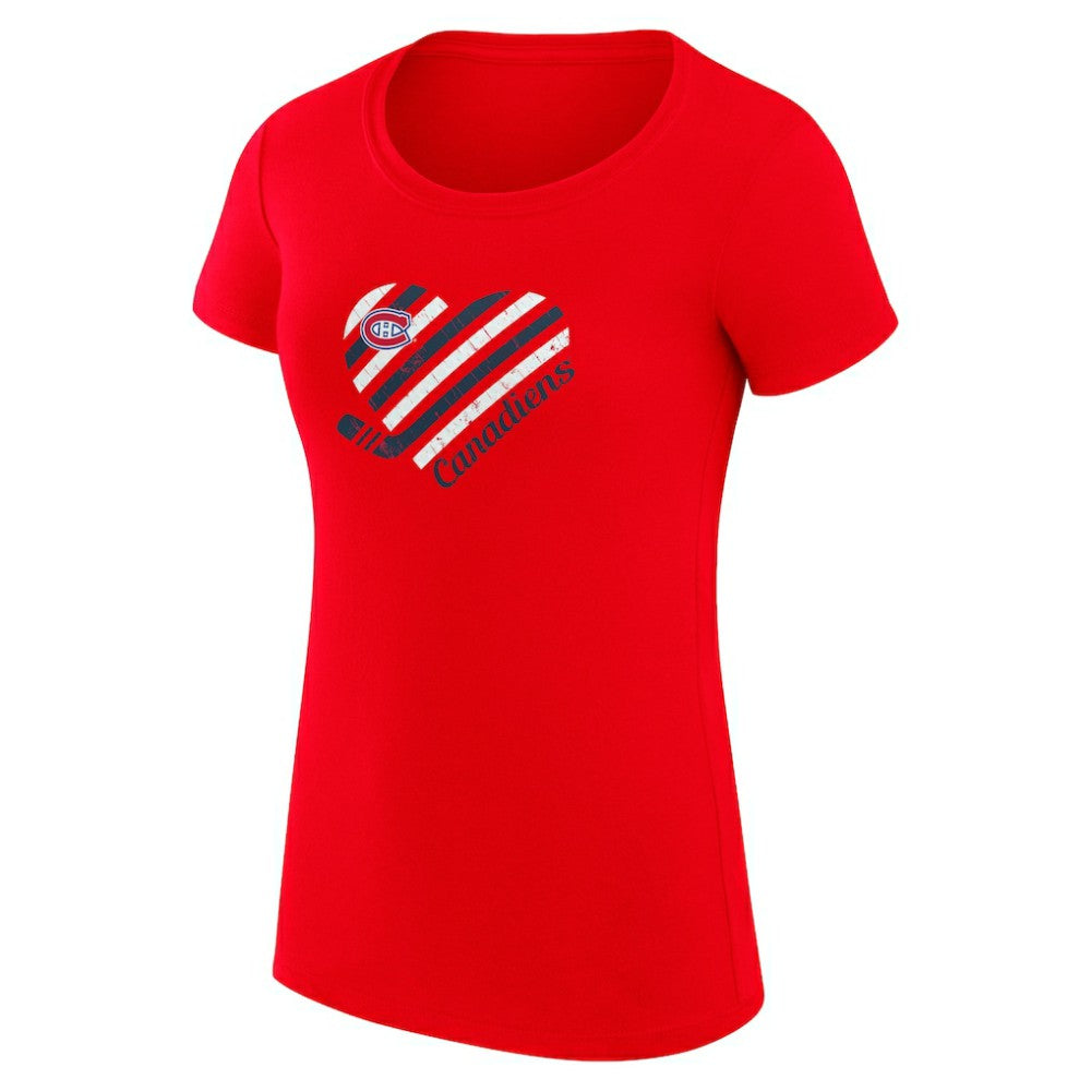 Montreal Canadiens G-III 4Her by Carl Banks Women's Super-Slim Fit Lightweight Heart T-Shirt Red