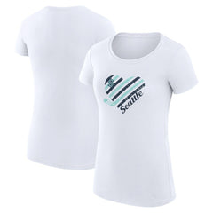 Seattle Kraken G-III 4Her by Carl Banks Women's Super-Slim Fit Lightweight Heart T-Shirt White