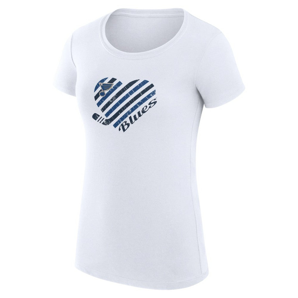 St. Louis Blues G-III 4Her by Carl Banks Women's Super-Slim Fit Lightweight Heart T-Shirt White