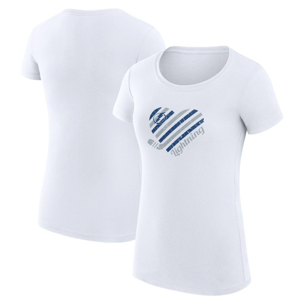 Tampa Bay Lightning G-III 4Her by Carl Banks Women's Super-Slim Fit Lightweight Heart T-Shirt White