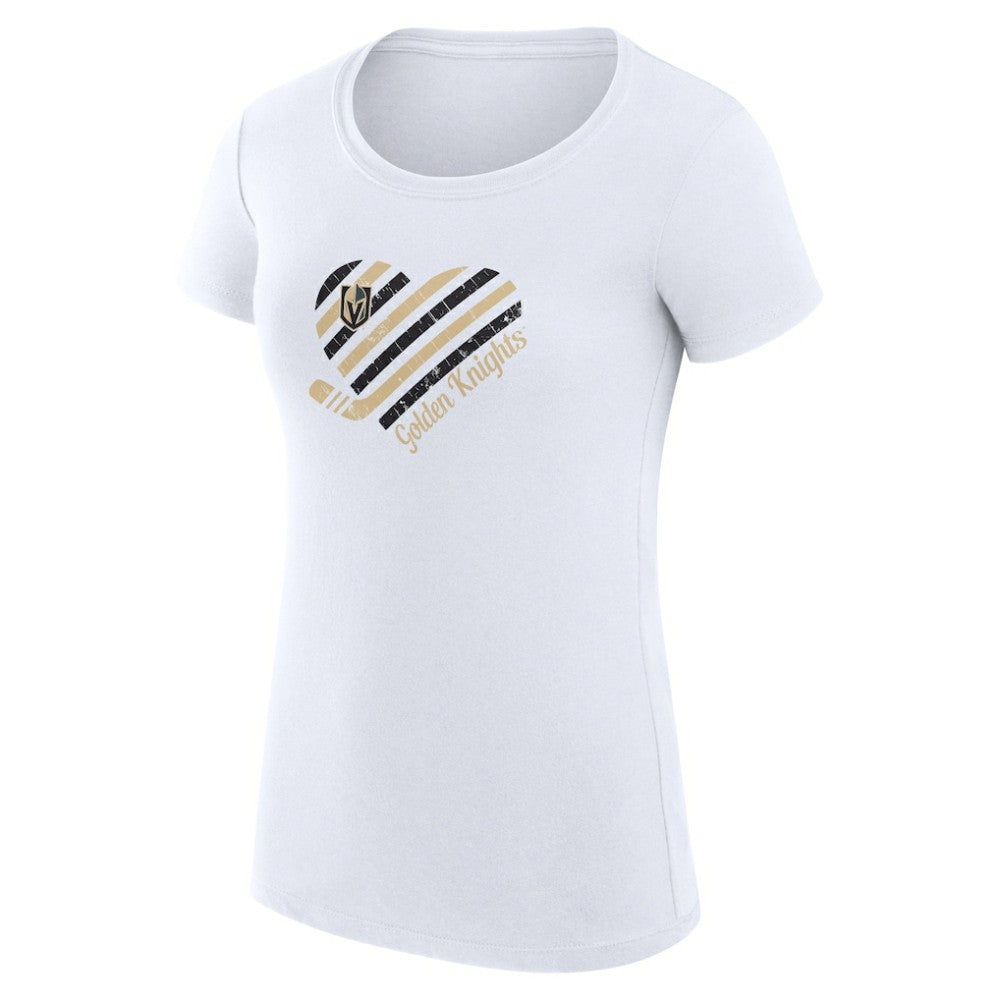 Vegas Golden Knights G-III 4Her by Carl Banks Women's Super-Slim Fit Lightweight Heart T-Shirt White
