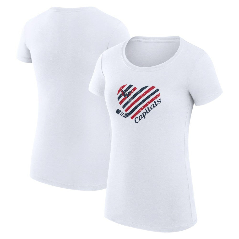 Washington Capitals G-III 4Her by Carl Banks Women's Super-Slim Fit Lightweight Heart T-Shirt White