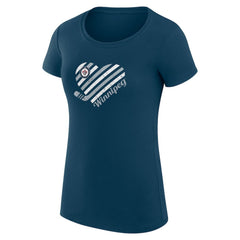 Winnipeg Jets G-III 4Her by Carl Banks Women's Super-Slim Fit Lightweight Heart T-Shirt Navy