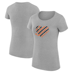 Anaheim Ducks G-III 4Her by Carl Banks Women's Super-Slim Fit Lightweight Heart T-Shirt Heather Gray