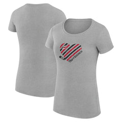 Carolina Hurricanes G-III 4Her by Carl Banks Women's Super-Slim Fit Lightweight Heart T-Shirt Heather Gray