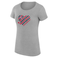 Montreal Canadiens G-III 4Her by Carl Banks Women's Super-Slim Fit Lightweight Heart T-Shirt Heather Gray