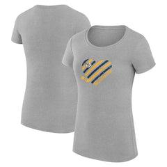 Nashville Predators G-III 4Her by Carl Banks Women's Super-Slim Fit Lightweight Heart T-Shirt Heather Gray