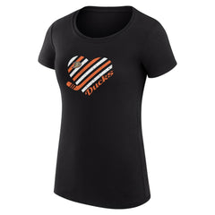 Anaheim Ducks G-III 4Her by Carl Banks Women's Super-Slim Fit Lightweight Heart T-Shirt Black
