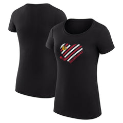 Chicago Blackhawks G-III 4Her by Carl Banks Women's Super-Slim Fit Lightweight Heart T-Shirt Black
