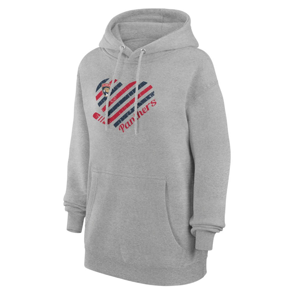 Florida Panthers G-III 4Her by Carl Banks Women's Heart Pullover Hoodie Heather Gray