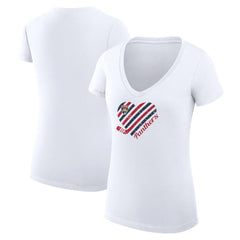 Florida Panthers G-III 4Her by Carl Banks Women's Super-Slim Fit Lightweight Heart V-Neck T-Shirt White