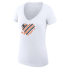 Philadelphia Flyers G-III 4Her by Carl Banks Women's Super-Slim Fit Lightweight Heart V-Neck T-Shirt White