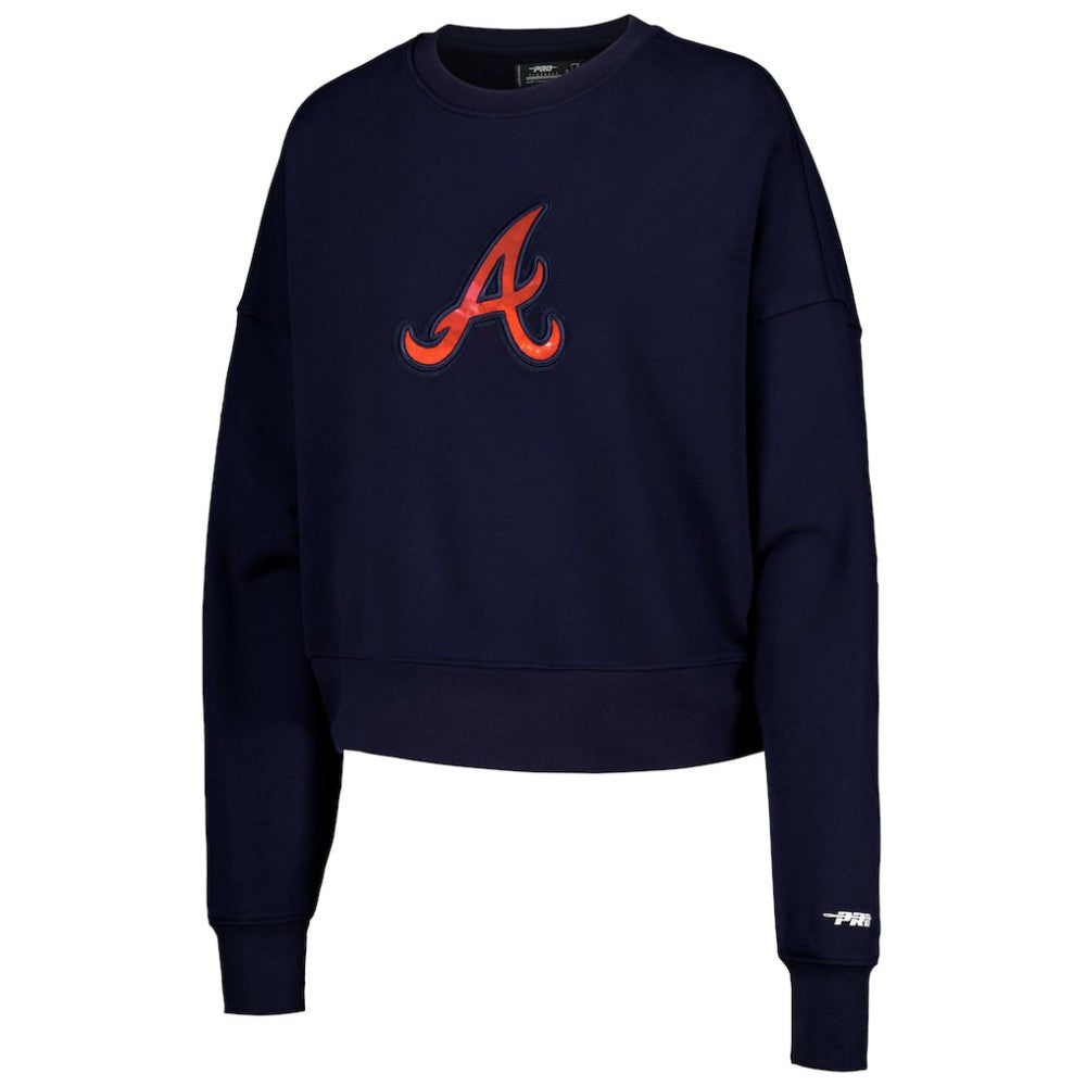 Atlanta Braves Pro Standard Women's Painted Sky Pullover Sweatshirt Navy