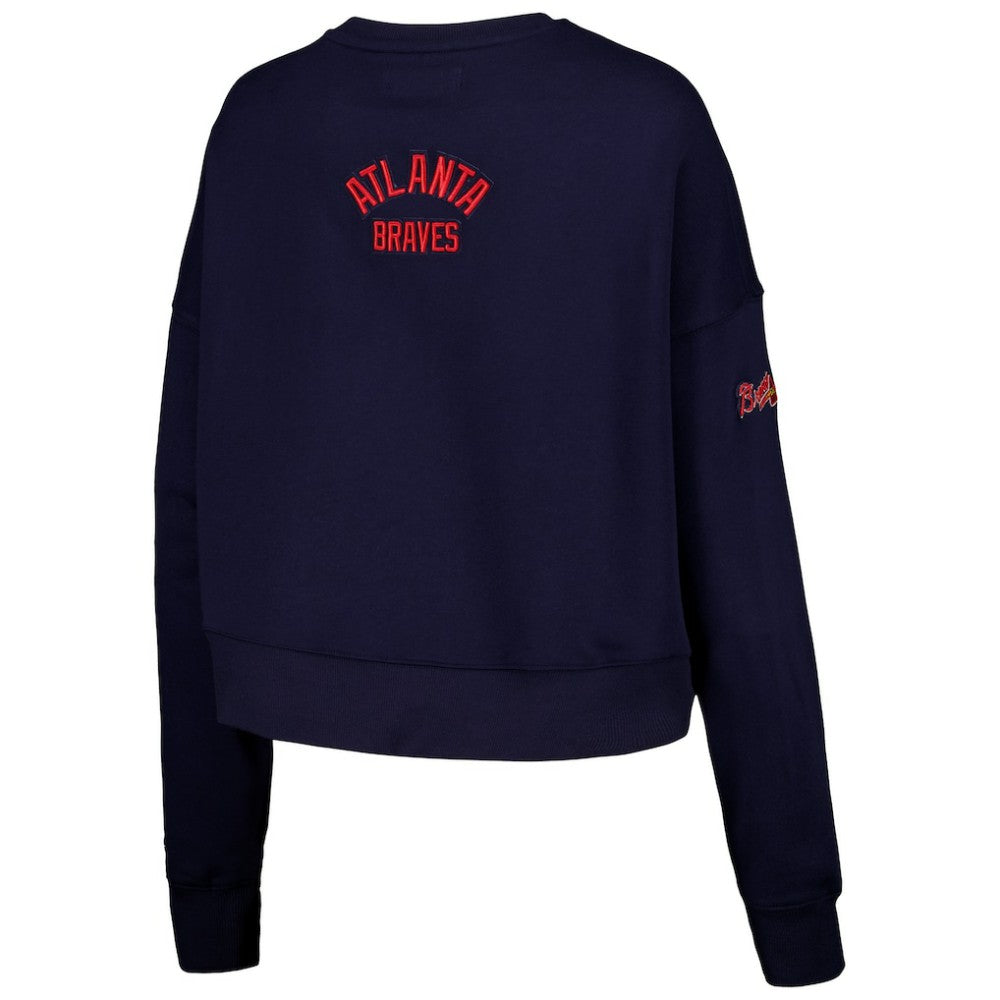 Atlanta Braves Pro Standard Women's Painted Sky Pullover Sweatshirt Navy