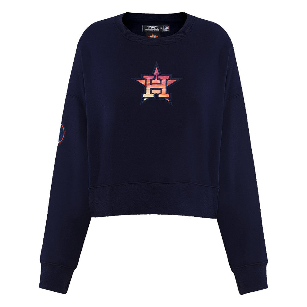 Houston Astros Pro Standard Women's Painted Sky Pullover Sweatshirt Navy