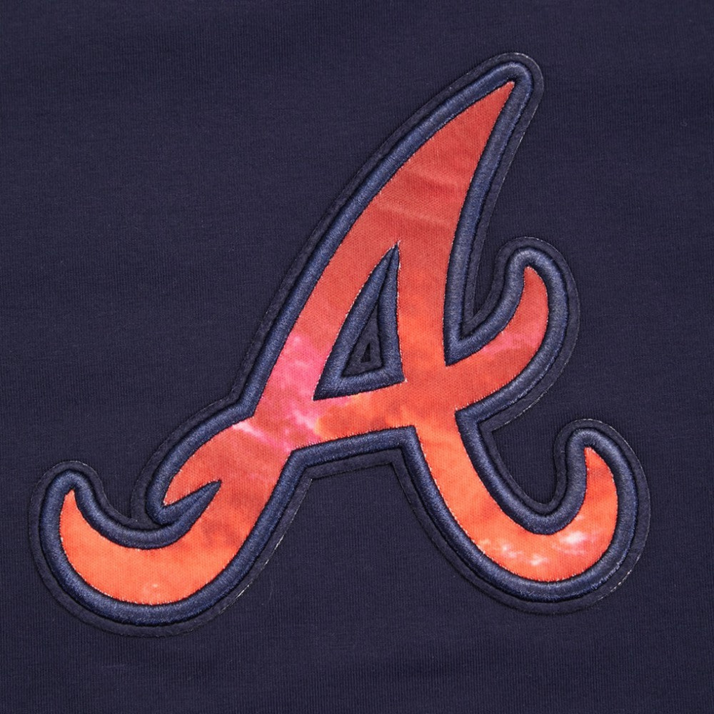 Atlanta Braves Pro Standard Women's Painted Sky Boxy Cropped T-Shirt Navy