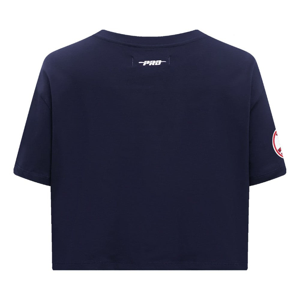 Boston Red Sox Pro Standard Women's Painted Sky Boxy Cropped T-Shirt Navy