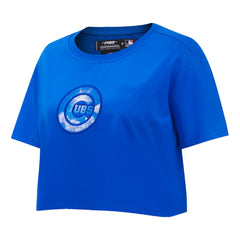 Chicago Cubs Pro Standard Women's Painted Sky Boxy Cropped T-Shirt Royal