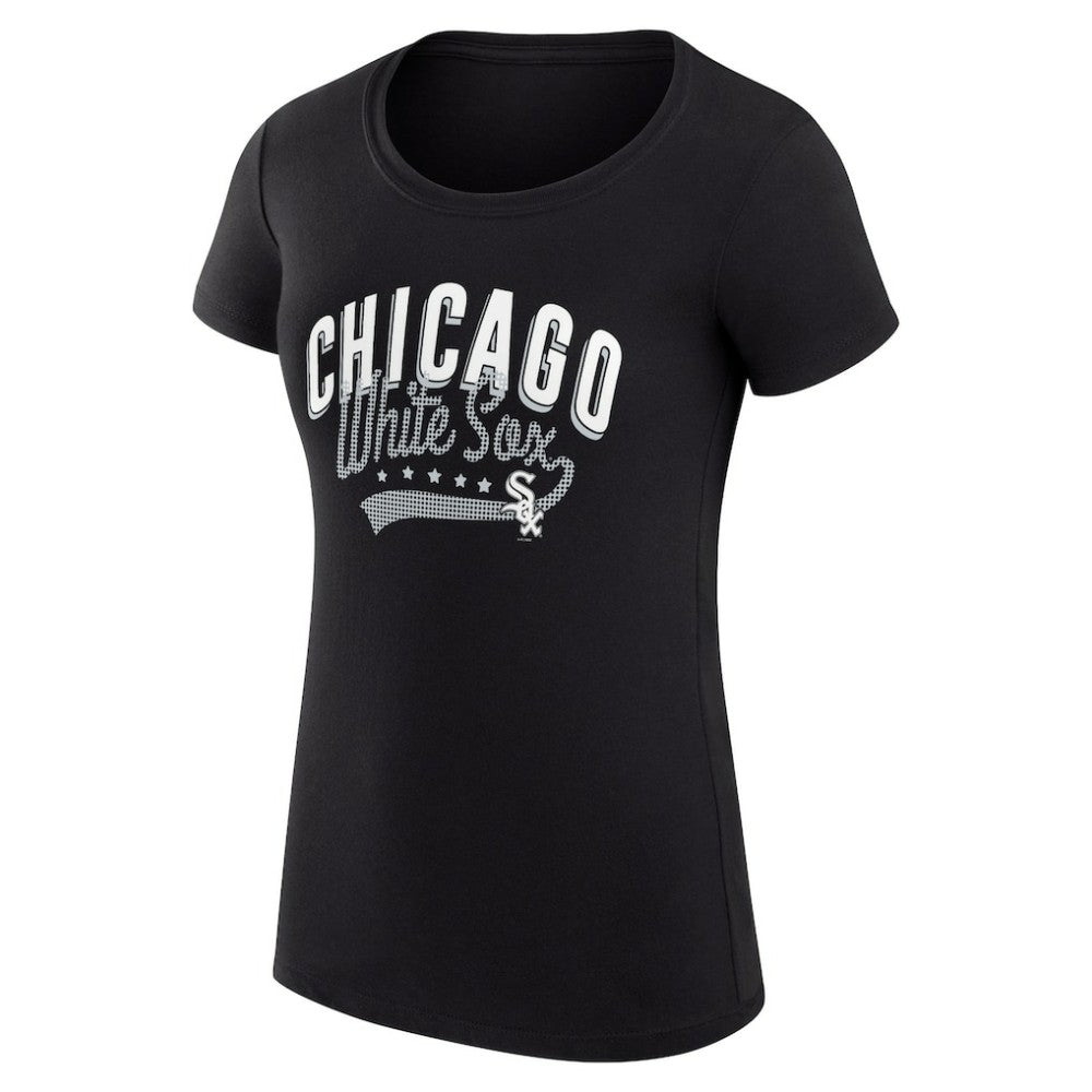 Chicago White Sox G-III 4Her by Carl Banks Women's Super-Slim Fit Lightweight Filigree Team T-Shirt Black