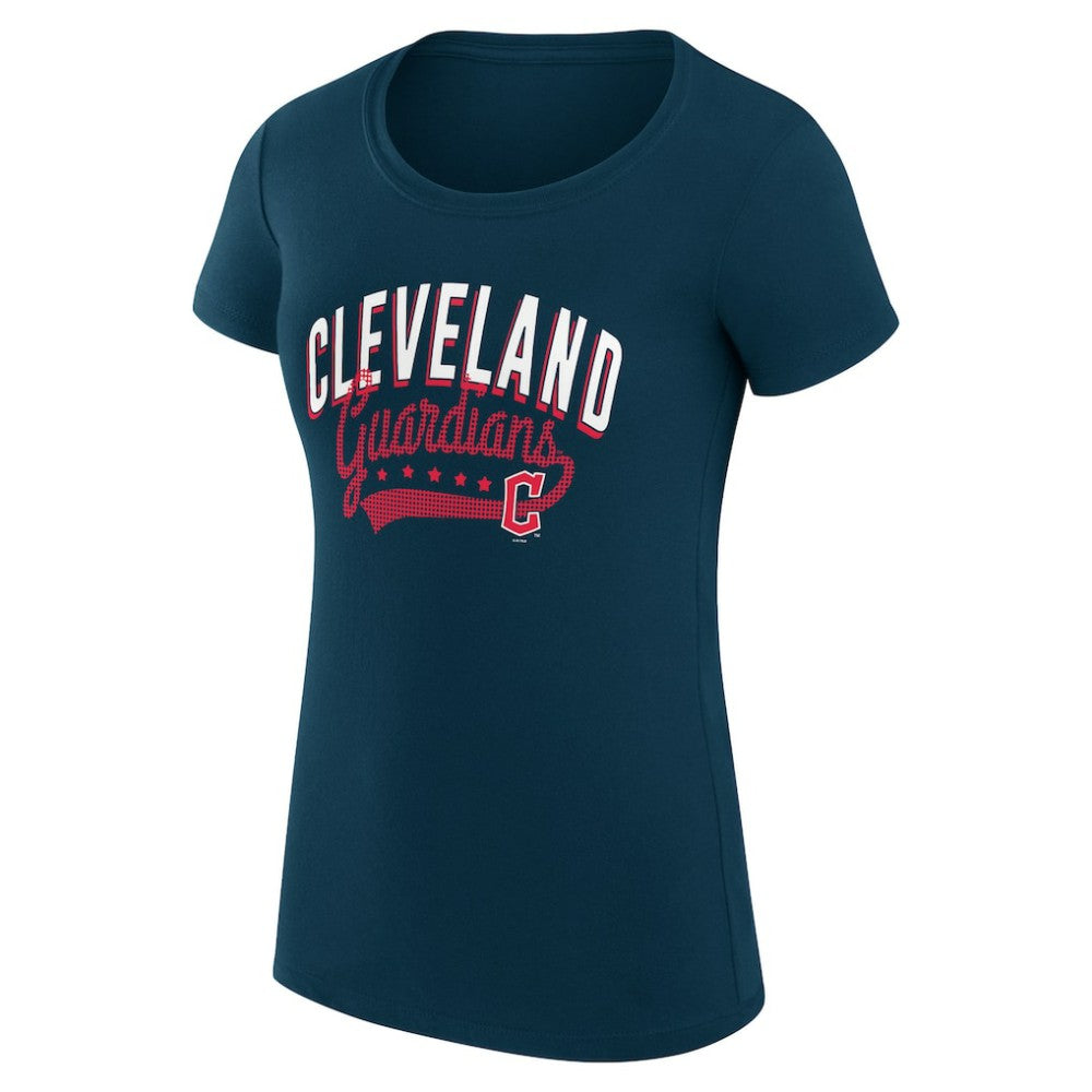 Cleveland Guardians G-III 4Her by Carl Banks Women's Super-Slim Fit Lightweight Filigree Team T-Shirt Navy