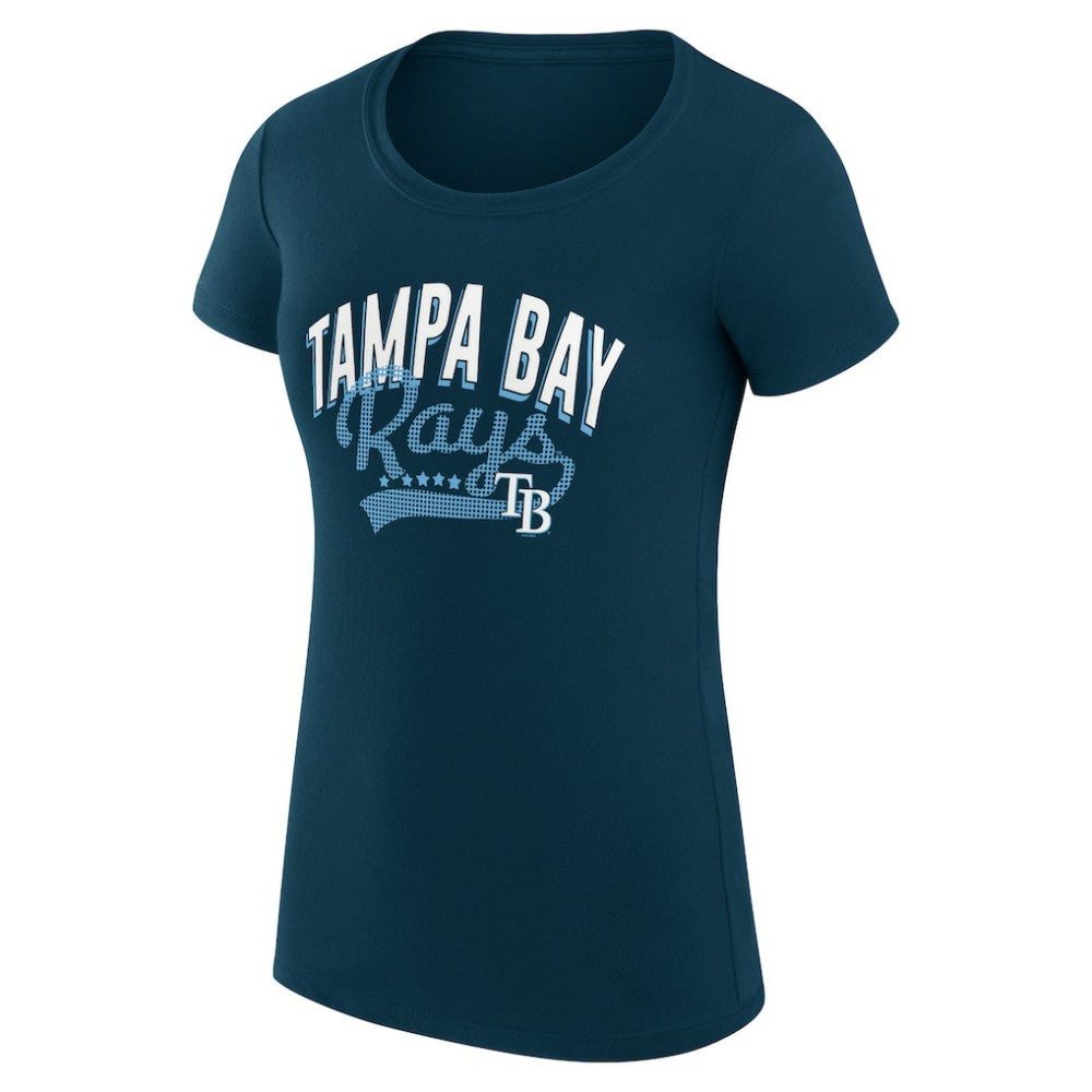 Tampa Bay Rays G-III 4Her by Carl Banks Women's Super-Slim Fit Lightweight Filigree Team T-Shirt Navy