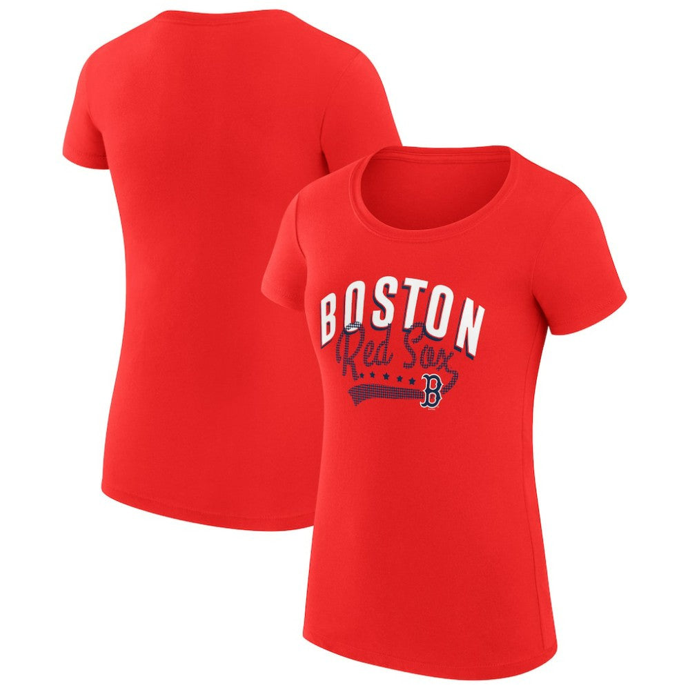 Boston Red Sox G-III 4Her by Carl Banks Women's Super-Slim Fit Lightweight Filigree Team T-Shirt Red