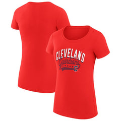 Cleveland Guardians G-III 4Her by Carl Banks Women's Super-Slim Fit Lightweight Filigree Team T-Shirt Red