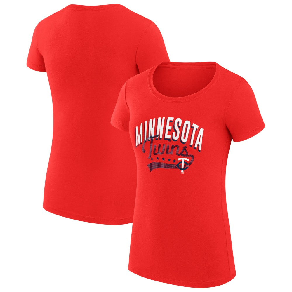 Minnesota Twins G-III 4Her by Carl Banks Women's Super-Slim Fit Lightweight Filigree Team T-Shirt Red