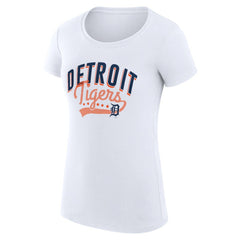 Detroit Tigers G-III 4Her by Carl Banks Women's Super-Slim Fit Lightweight Filigree Team T-Shirt White