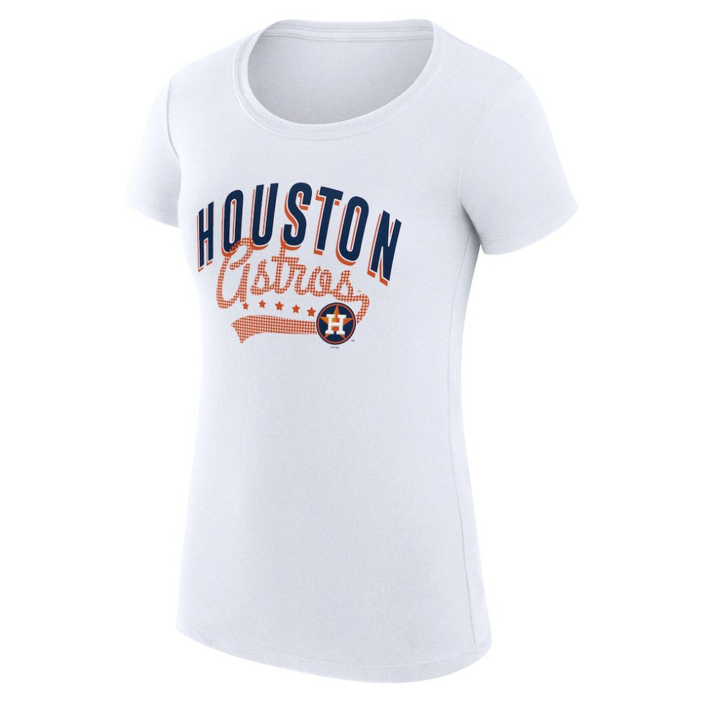 Houston Astros G-III 4Her by Carl Banks Women's Super-Slim Fit Lightweight Filigree Team T-Shirt White