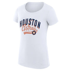Houston Astros G-III 4Her by Carl Banks Women's Super-Slim Fit Lightweight Filigree Team T-Shirt White