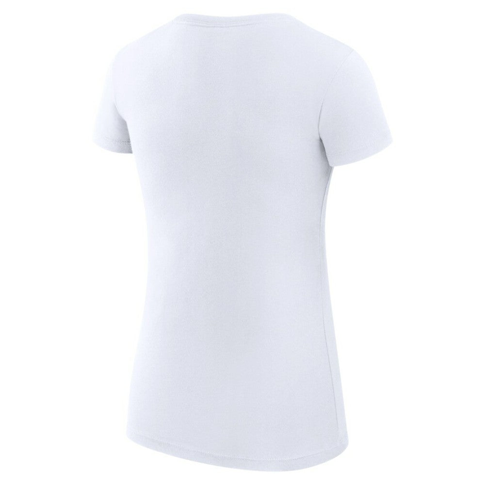 Miami Marlins G-III 4Her by Carl Banks Women's Super-Slim Fit Lightweight Filigree Team T-Shirt White