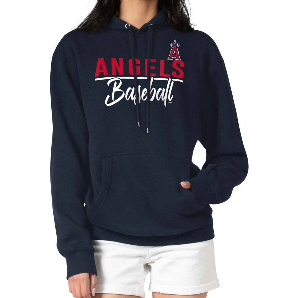 Los Angeles Angels G-III 4Her by Carl Banks Women's Team Fleece Pullover Hoodie Navy