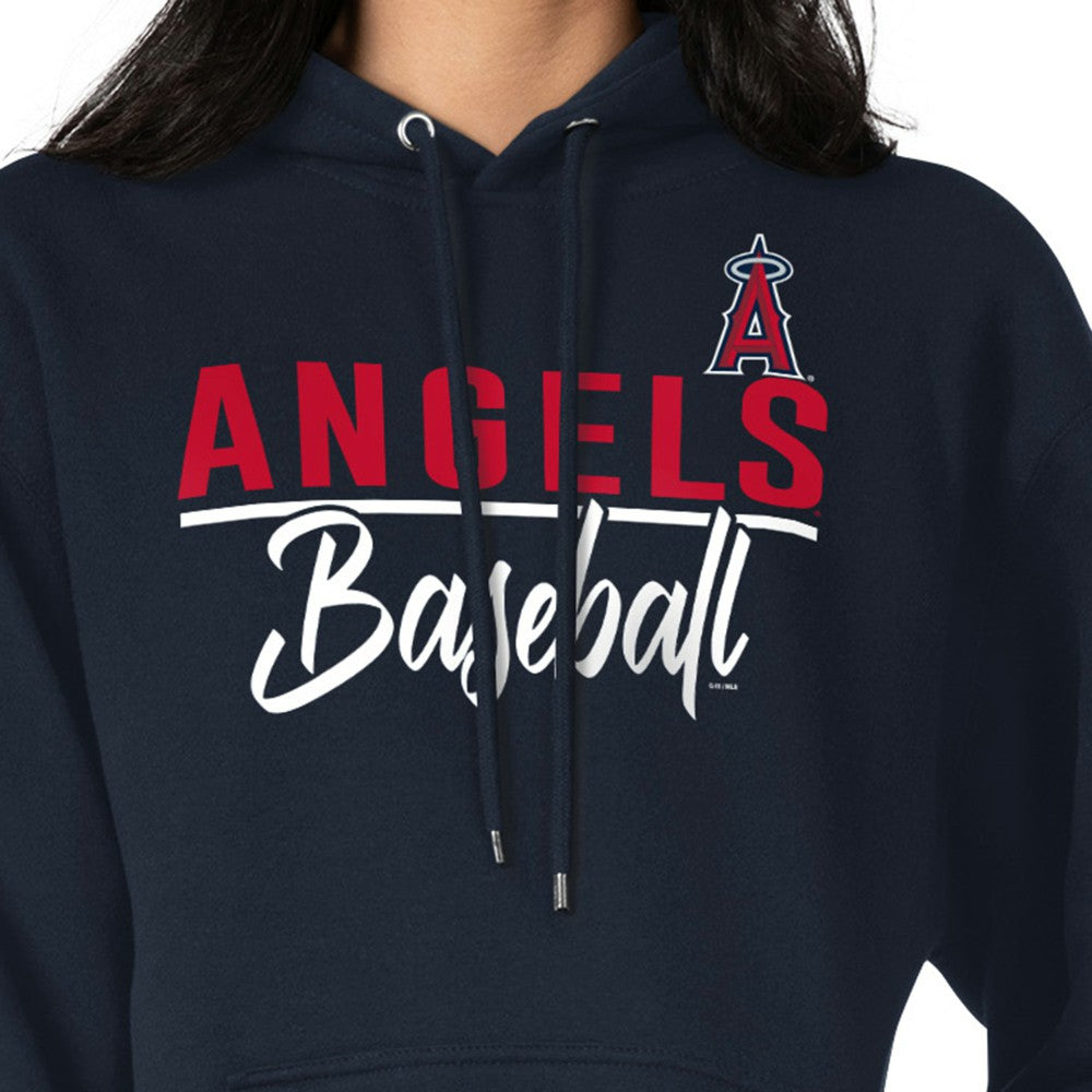 Los Angeles Angels G-III 4Her by Carl Banks Women's Team Fleece Pullover Hoodie Navy