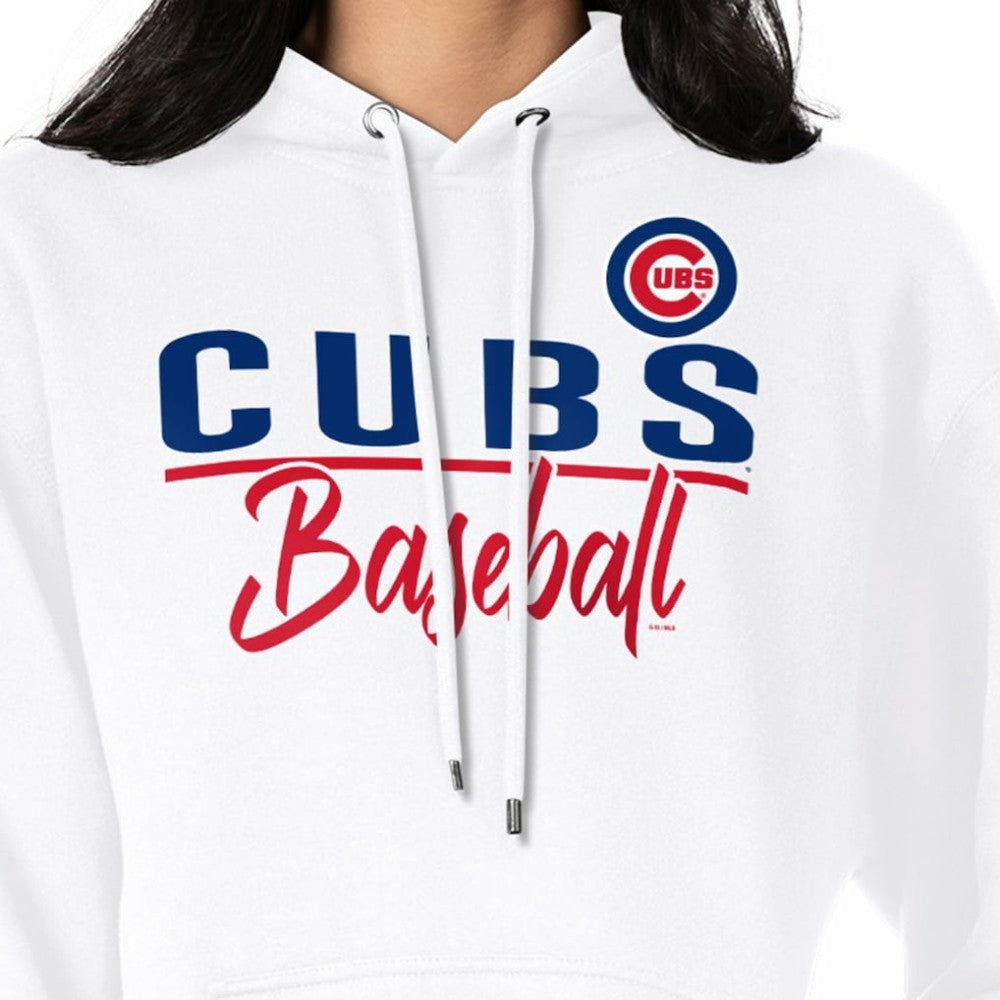 Chicago Cubs G-III 4Her by Carl Banks Women's Team Fleece Pullover Hoodie White