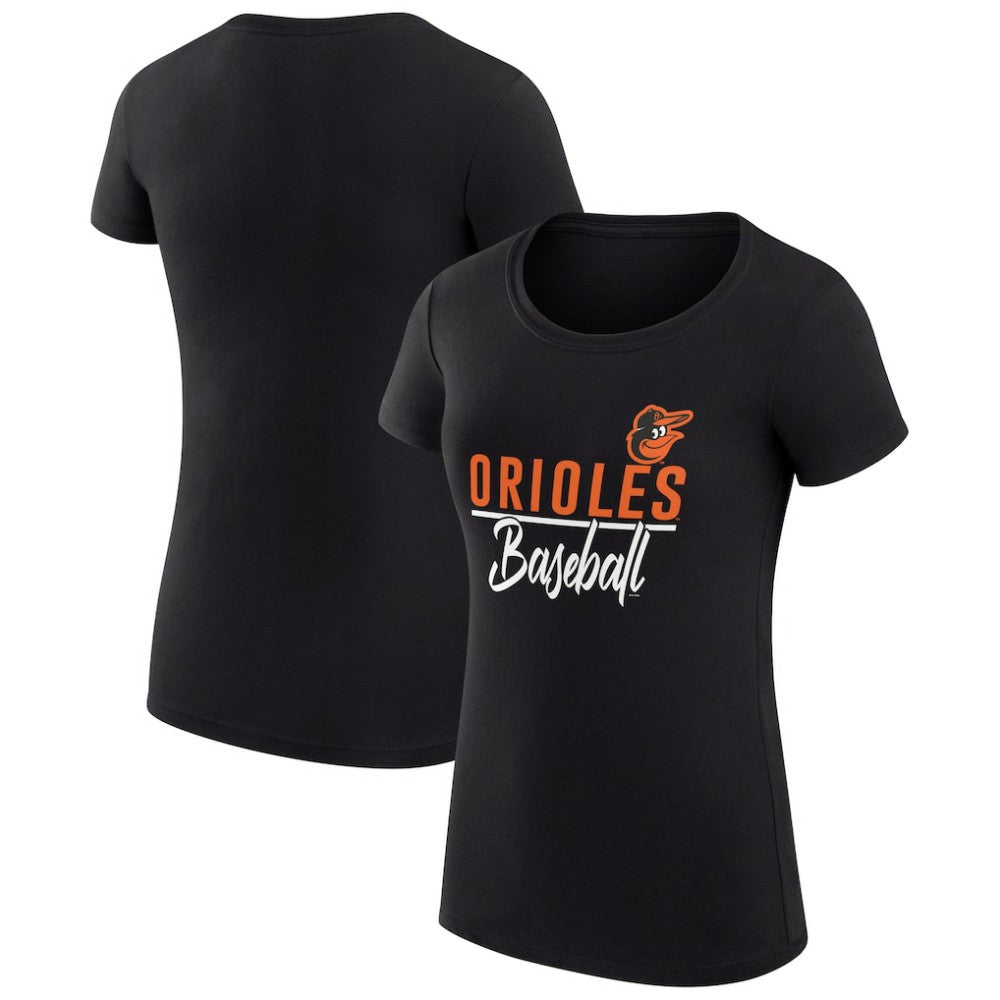 Baltimore Orioles G-III 4Her by Carl Banks Women's Super-Slim Fit Lightweight Team Graphic T-Shirt Black
