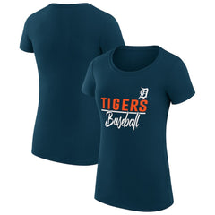 Detroit Tigers G-III 4Her by Carl Banks Women's Super-Slim Fit Lightweight Team Graphic T-Shirt Navy