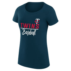 Minnesota Twins G-III 4Her by Carl Banks Women's Super-Slim Fit Lightweight Team Graphic T-Shirt Navy