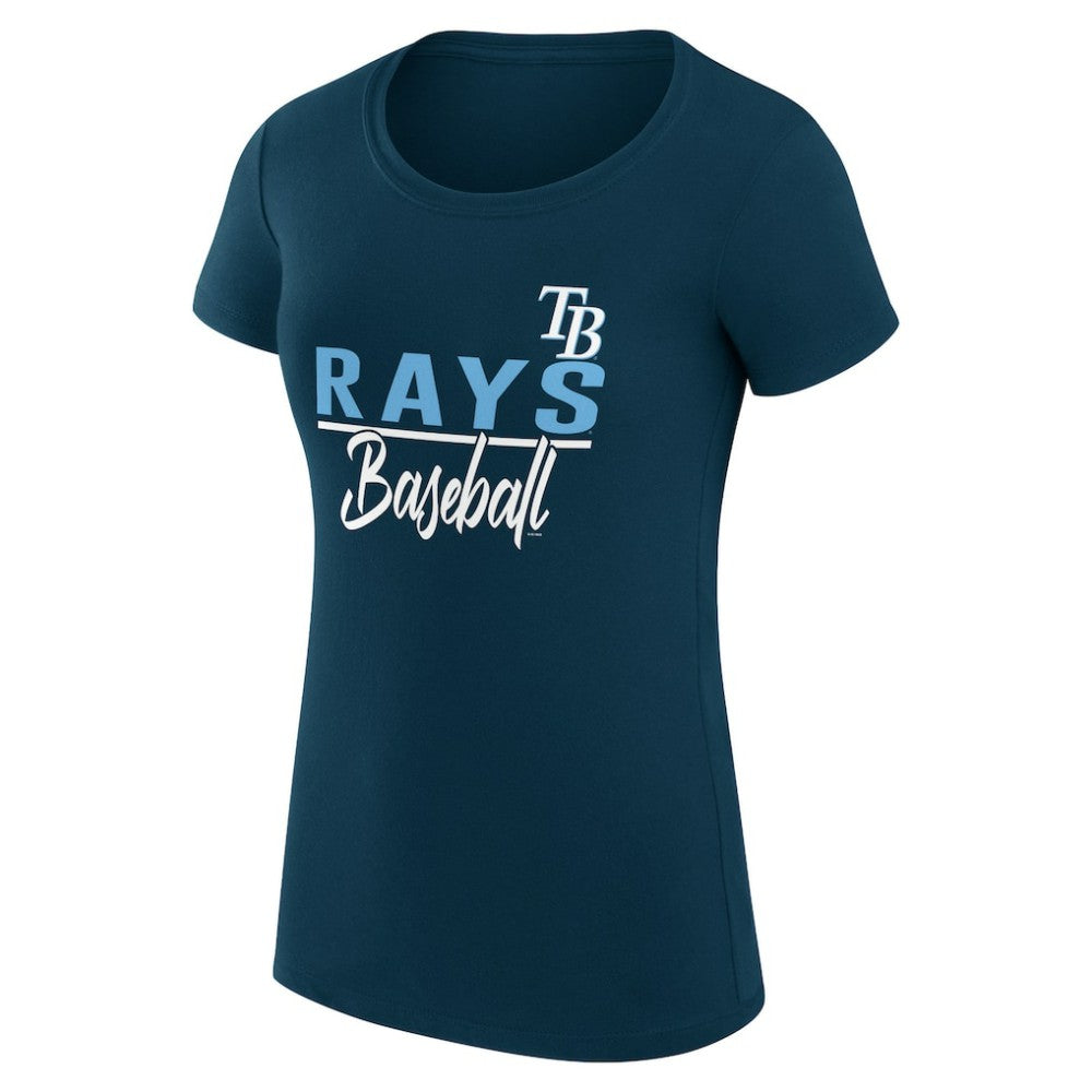 Tampa Bay Rays G-III 4Her by Carl Banks Women's Super-Slim Fit Lightweight Team Graphic T-Shirt Navy