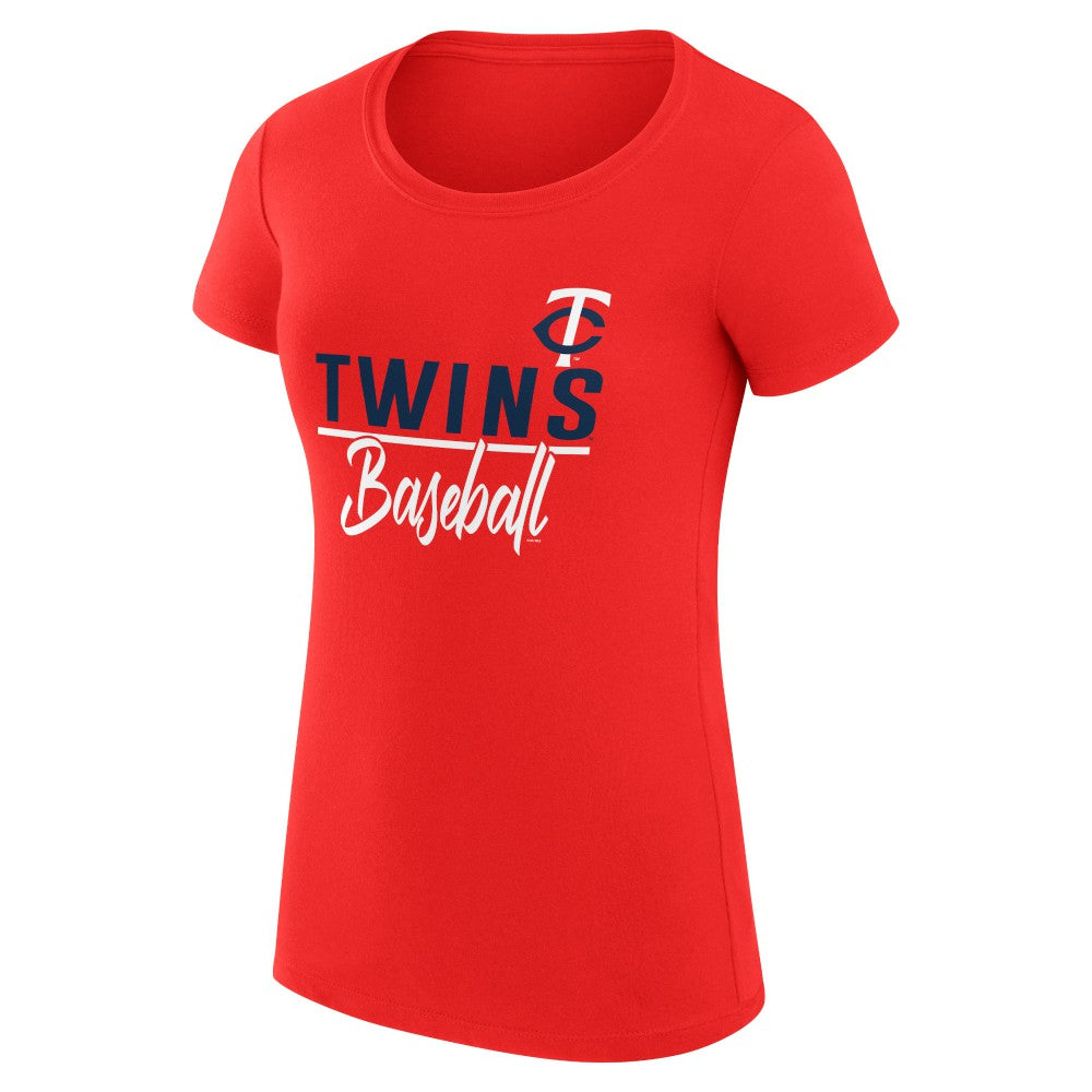 Minnesota Twins G-III 4Her by Carl Banks Women's Super-Slim Fit Lightweight Team Graphic T-Shirt Red