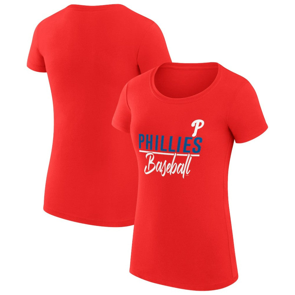Philadelphia Phillies G-III 4Her by Carl Banks Women's Super-Slim Fit Lightweight Team Graphic T-Shirt Red