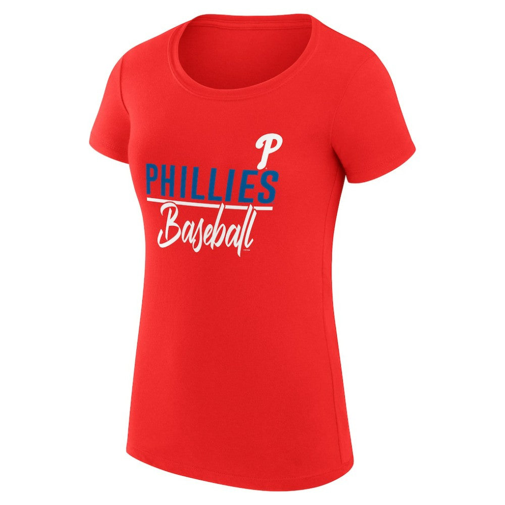 Philadelphia Phillies G-III 4Her by Carl Banks Women's Super-Slim Fit Lightweight Team Graphic T-Shirt Red