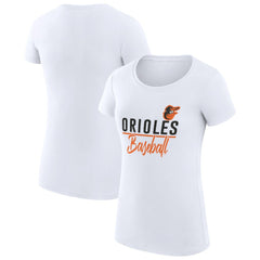Baltimore Orioles G-III 4Her by Carl Banks Women's Super-Slim Fit Lightweight Team Graphic T-Shirt White