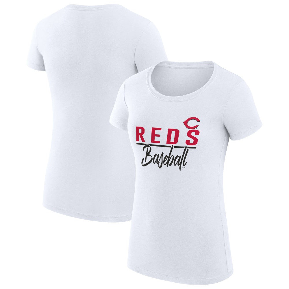 Cincinnati Reds G-III 4Her by Carl Banks Women's Super-Slim Fit Lightweight Team Graphic T-Shirt White