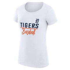 Detroit Tigers G-III 4Her by Carl Banks Women's Super-Slim Fit Lightweight Team Graphic T-Shirt White