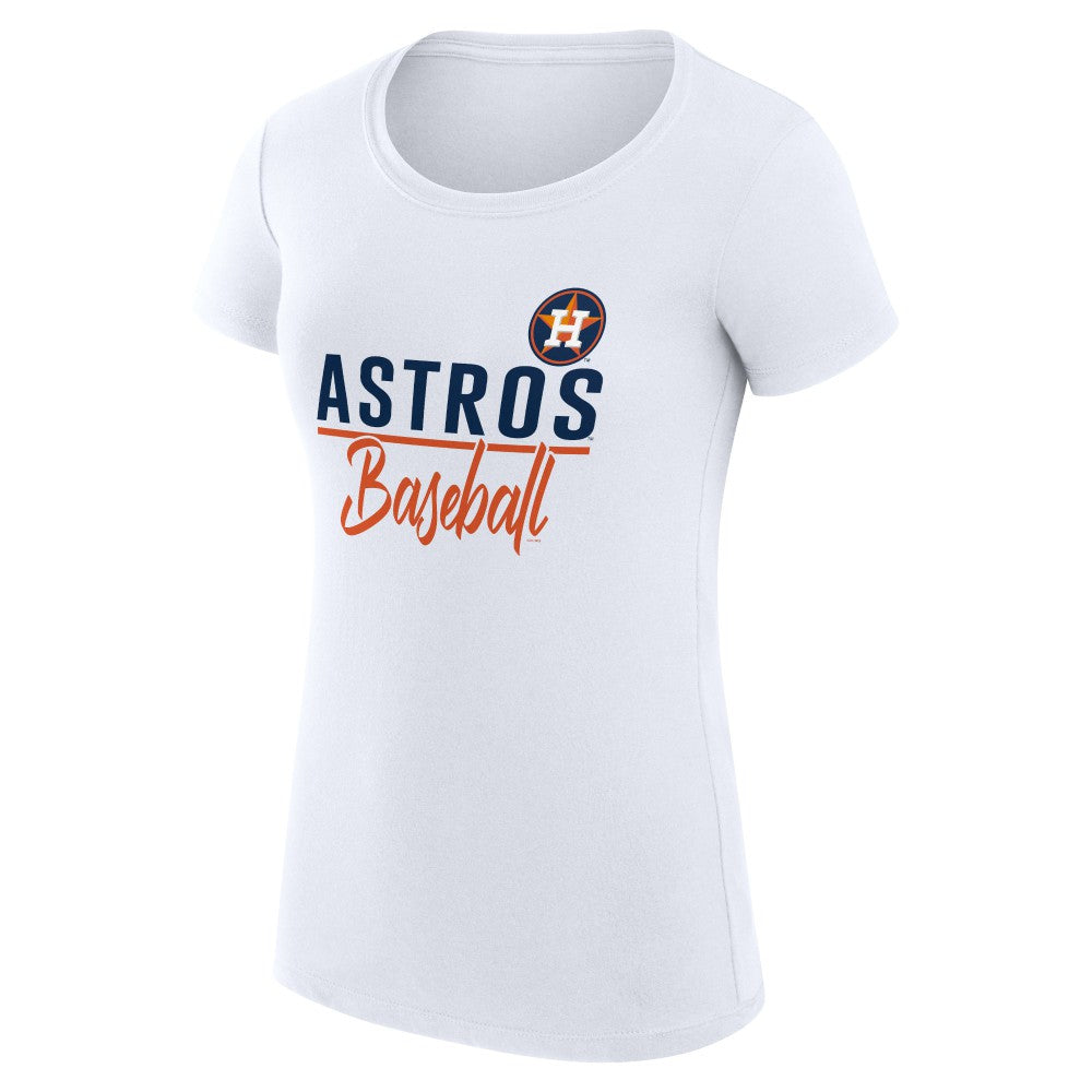 Houston Astros G-III 4Her by Carl Banks Women's Super-Slim Fit Lightweight Team Graphic T-Shirt White