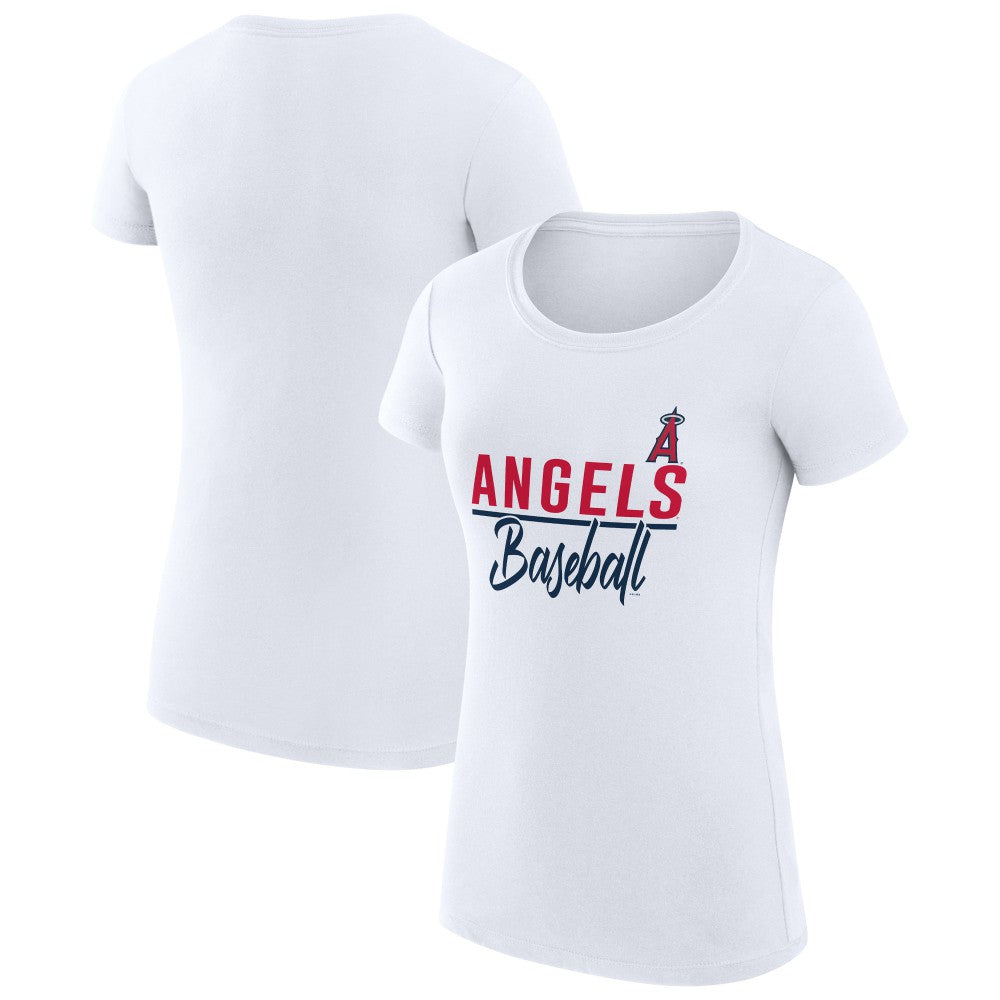 Los Angeles Angels G-III 4Her by Carl Banks Women's Super-Slim Fit Lightweight Team Graphic T-Shirt White