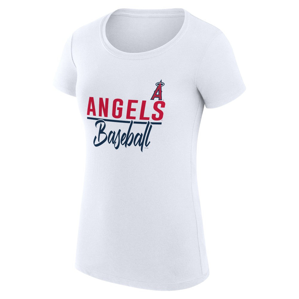 Los Angeles Angels G-III 4Her by Carl Banks Women's Super-Slim Fit Lightweight Team Graphic T-Shirt White